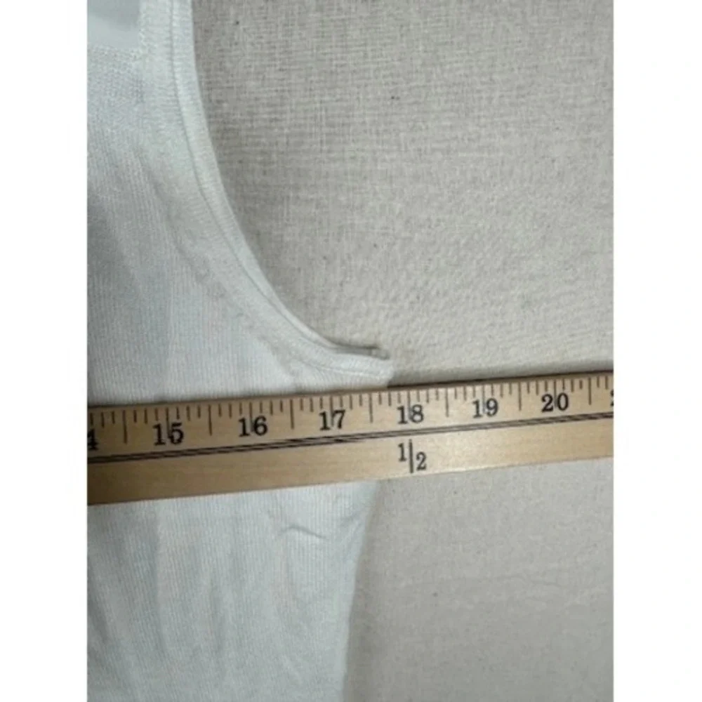NWT Carmen Womens Mock Neck Rhinestone Lace Sleeveless White Blouse Size Large - Picture 9 of 10